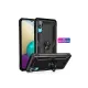 Samsung Galaxy A02 Kılıf Sofya Yüzüklü Silikon Kapak - Siyah