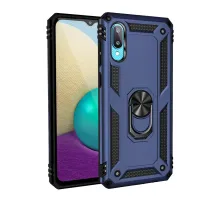 Samsung Galaxy A02 Kılıf Sofya Yüzüklü Silikon Kapak - Lacivert