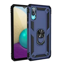Samsung Galaxy A02 Kılıf Sofya Yüzüklü Silikon Kapak - Lacivert