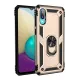 Samsung Galaxy A02 Kılıf Sofya Yüzüklü Silikon Kapak - Gold