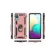 Samsung Galaxy A02 Kılıf Sofya Yüzüklü Silikon Kapak - Rose
