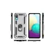 Samsung Galaxy A02 Kılıf Sofya Yüzüklü Silikon Kapak - Gümüş
