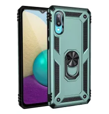 Samsung Galaxy A02 Kılıf Sofya Yüzüklü Silikon Kapak - Yeşil