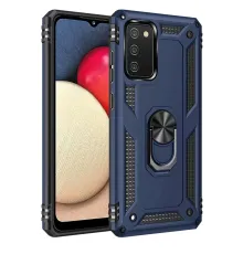 Samsung Galaxy A02S Kılıf Sofya Yüzüklü Silikon Kapak - Lacivert