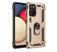 Samsung Galaxy A02S Kılıf Sofya Yüzüklü Silikon Kapak - Gold