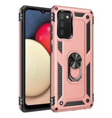 Samsung Galaxy A02S Kılıf Sofya Yüzüklü Silikon Kapak - Rose