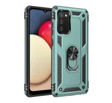 Samsung Galaxy A02S Kılıf Sofya Yüzüklü Silikon Kapak - Yeşil