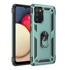 Samsung Galaxy A02S Kılıf Sofya Yüzüklü Silikon Kapak - Yeşil