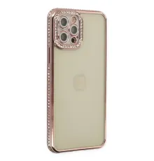 Apple iPhone 12 Pro Kılıf Joke Taşlı Silikon - Pembe