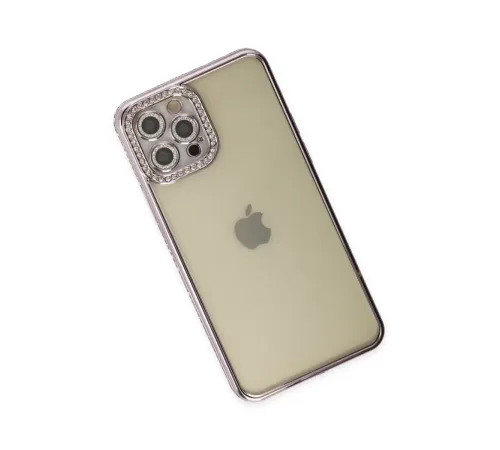 Apple iPhone 12 Pro Kılıf Joke Taşlı Silikon - Mor