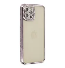 Apple iPhone 12 Pro Kılıf Joke Taşlı Silikon - Mor