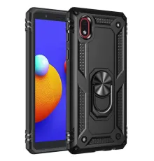 Samsung Galaxy A01 Core Kılıf Sofya Yüzüklü Silikon Kapak - Siyah