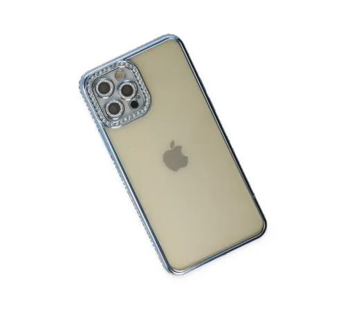 Apple iPhone 12 Pro Kılıf Joke Taşlı Silikon - Mavi
