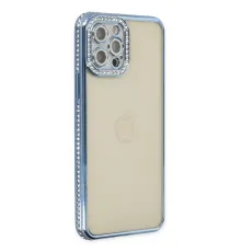 Apple iPhone 12 Pro Kılıf Joke Taşlı Silikon - Mavi