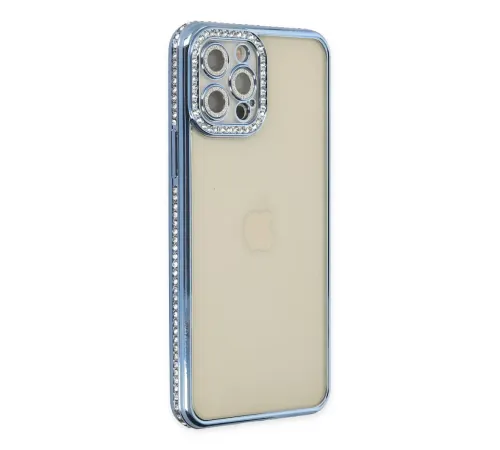 Apple iPhone 12 Pro Kılıf Joke Taşlı Silikon - Mavi