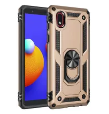 Samsung Galaxy A01 Core Kılıf Sofya Yüzüklü Silikon Kapak - Gold