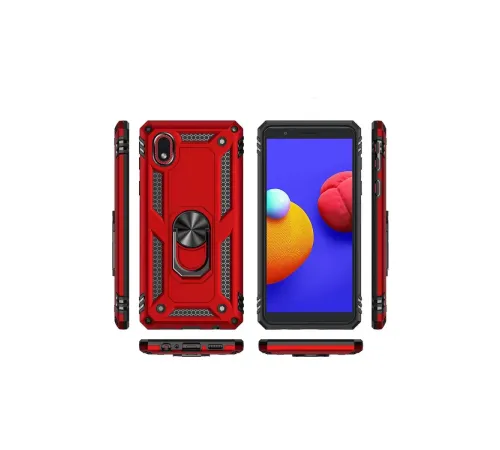 Samsung Galaxy A01 Core Kılıf Sofya Yüzüklü Silikon Kapak - Gümüş