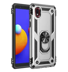 Samsung Galaxy A01 Core Kılıf Sofya Yüzüklü Silikon Kapak - Gümüş