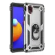 Samsung Galaxy A01 Core Kılıf Sofya Yüzüklü Silikon Kapak - Gümüş