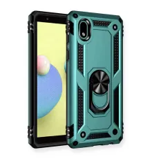 Samsung Galaxy A01 Core Kılıf Sofya Yüzüklü Silikon Kapak - Yeşil