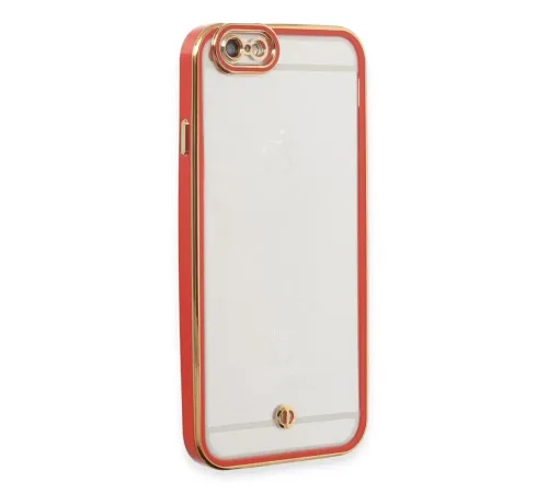Apple iPhone 6 Kılıf Liva Lens Silikon - Kırmızı