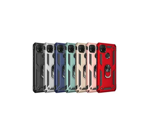 Xiaomi Redmi 9C Kılıf Sofya Yüzüklü Silikon Kapak - Gold