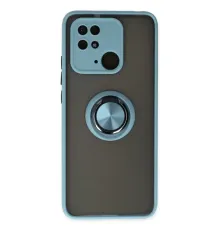 Xiaomi Redmi 10C Kılıf Montreal Yüzüklü Silikon Kapak - Buz Mavi