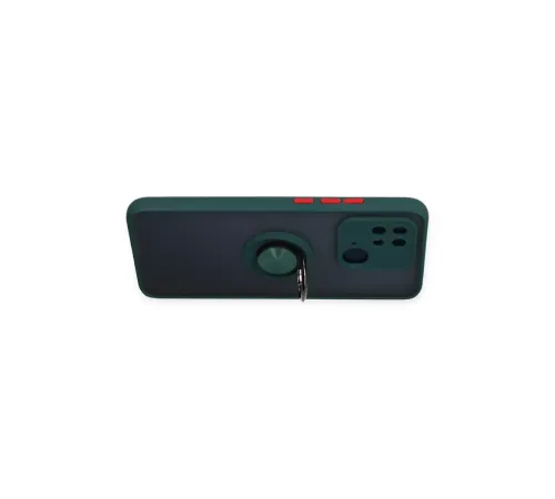 Xiaomi Redmi 10C Kılıf Montreal Yüzüklü Silikon Kapak - Yeşil