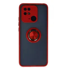 Xiaomi Redmi 10C Kılıf Montreal Yüzüklü Silikon Kapak - Kırmızı