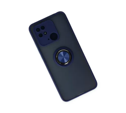 Xiaomi Redmi 10C Kılıf Montreal Yüzüklü Silikon Kapak - Lacivert