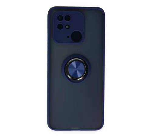 Xiaomi Redmi 10C Kılıf Montreal Yüzüklü Silikon Kapak - Lacivert
