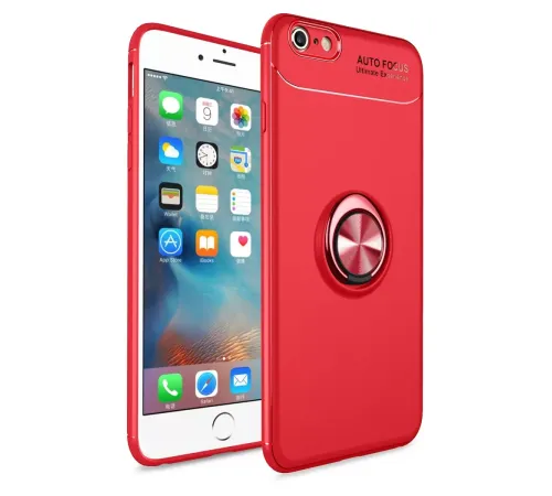 Apple iPhone 6 Kılıf Range Yüzüklü Silikon - Kırmızı