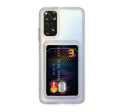 Redmi Note 11 Kılıf Kart Şeffaf Silikon - Şeffaf
