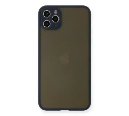 Apple iPhone 11 Pro Max Kılıf Montreal Silikon Kapak - Lacivert