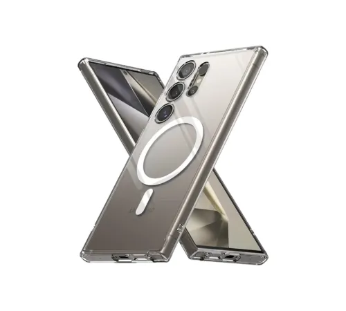Samsung Galaxy S24 Ultra Kılıf Magneticsafe Şeffaf Silikon - Şeffaf