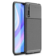 Huawei P Smart S Kılıf Auto Focus Karbon Kapak - Siyah