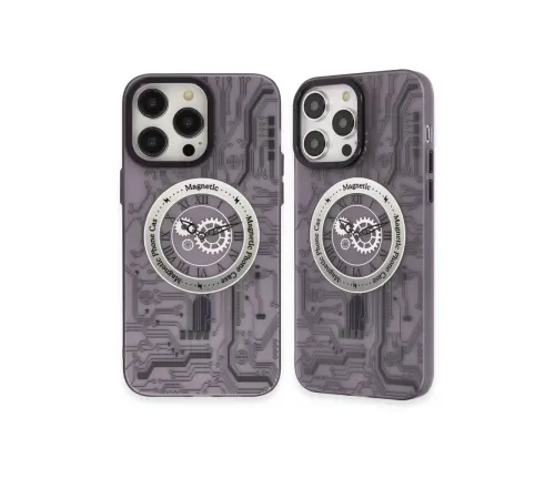 Apple iPhone 14 Pro Kılıf Apollo Magneticsafe Desenli Kapak - Apollo Mor - 5