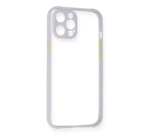 Apple iPhone 12 Kılıf Miami Şeffaf Silikon - Lila