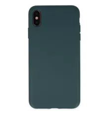 Apple iPhone XS Max Kılıf Nano içi Kadife Silikon - Koyu Yeşil