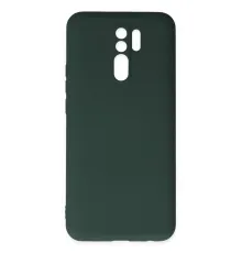 Redmi 9 Kılıf Nano içi Kadife Silikon - Koyu Yeşil