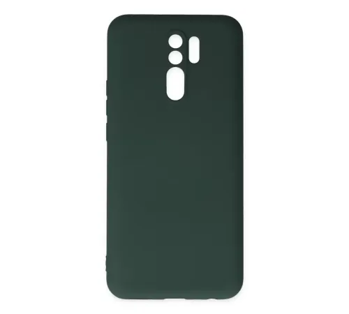 Redmi 9 Kılıf Nano içi Kadife Silikon - Koyu Yeşil