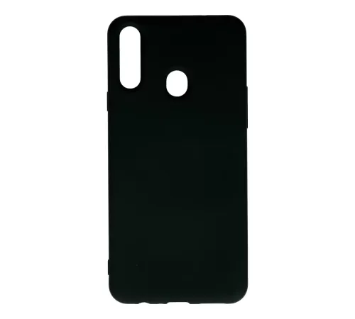 Samsung Galaxy A20S Kılıf Nano içi Kadife Silikon - Siyah