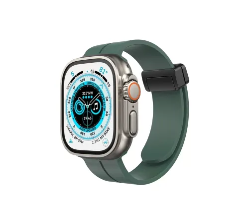 Apple Watch 38mm KR412 Elegance Stylısh Kordon - Koyu Yeşil