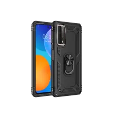 Huawei P Smart 2021 Kılıf Sofya Yüzüklü Silikon Kapak - Siyah