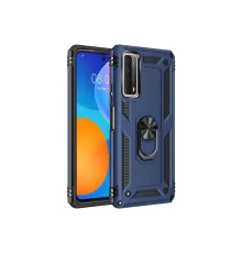 Huawei P Smart 2021 Kılıf Sofya Yüzüklü Silikon Kapak - Lacivert