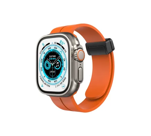 Apple Watch 42mm KR412 Elegance Stylısh Kordon - Turuncu