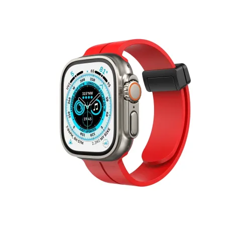 Apple Watch 42mm KR412 Elegance Stylısh Kordon - Kırmızı
