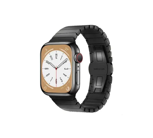 Apple Watch 38mm KR413 Fine Steel Kordon - Siyah