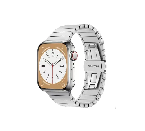 Apple Watch 38mm KR413 Fine Steel Kordon - Gümüş