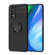 Realme 7 Kılıf Range Yüzüklü Silikon - Siyah